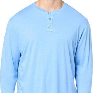 NWT MONROW Men’s Sky Blue Long Sleeve Henley Shirt XL